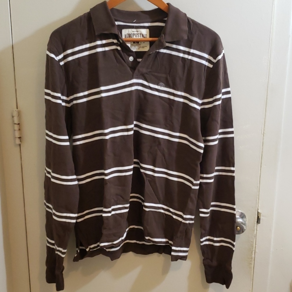 Mens Aeropostale long sleeve polo NWT